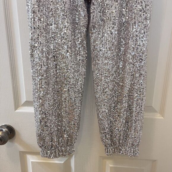Art Class Silver Sequin Jogger Pants Elastic Waist Girls Size Medium 7-8 - Picture 12 of 12